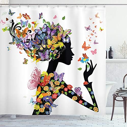 Ambesonne Butterflies Shower Curtain Set with Hooks 1