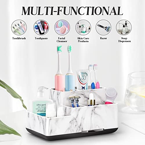 DoubleCare Detachable Toothbrush and Toothpaste Holder with 5 Compartments