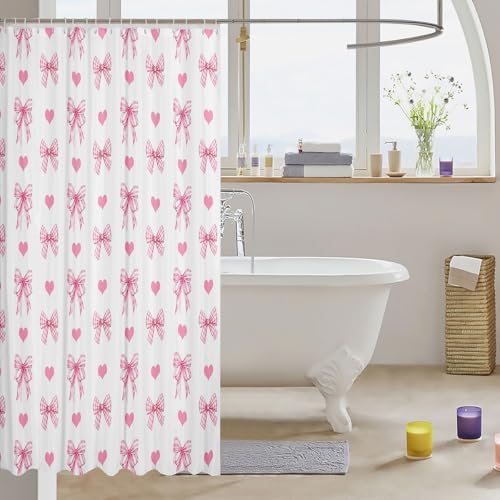 Feelyou Kids Pink Bowknot Shower Curtain Set