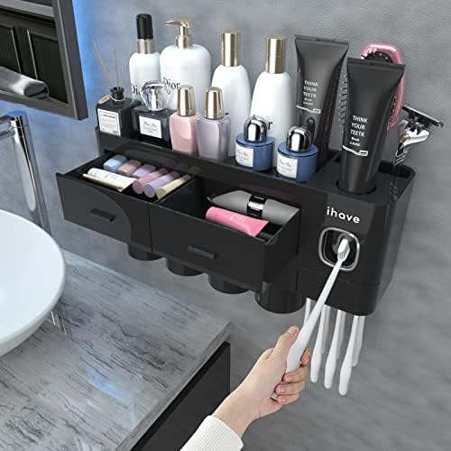 iHave Wall Mounted Toothbrush Holder with Dispenser