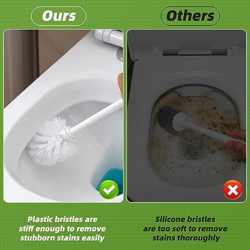 SUBEKYU Toilet Brush Set with Holder White