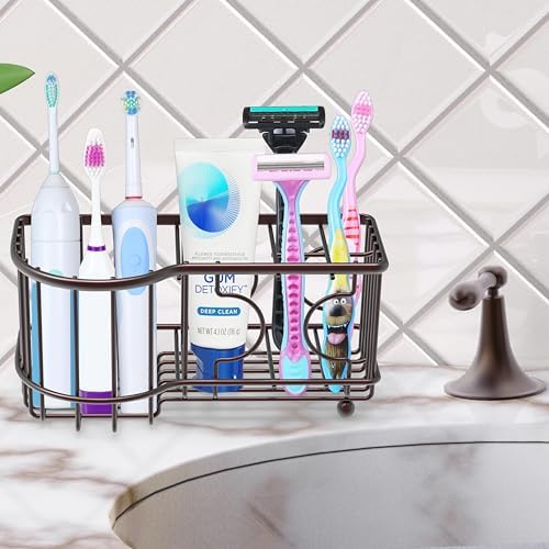 Simple Houseware 6 Slots Toothbrush Holder with Side Slots Bronze