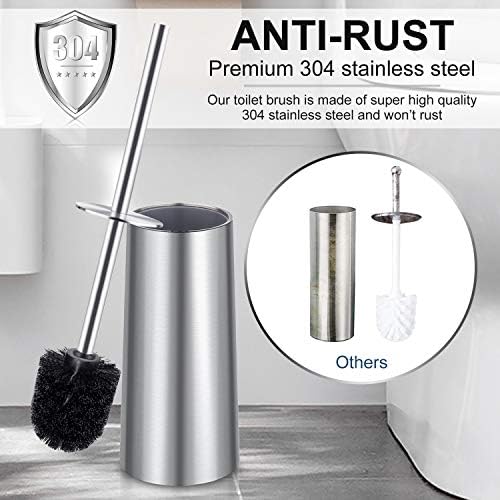 Wsedor 2 Pack Toilet Brush with Stainless Steel Handle