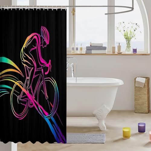 Feelyou Bicycle Rider Shower Curtain 72x84