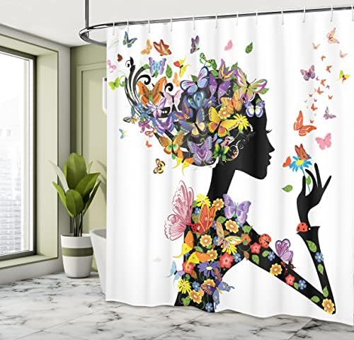 Ambesonne Butterflies Shower Curtain Set with Hooks 1