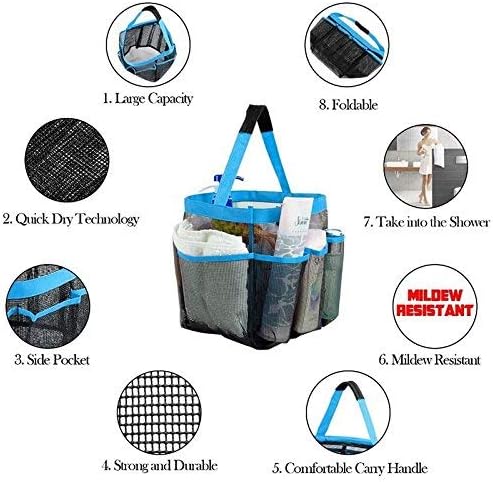 Ibluelover Shower Tote Organizer with 8 Pockets