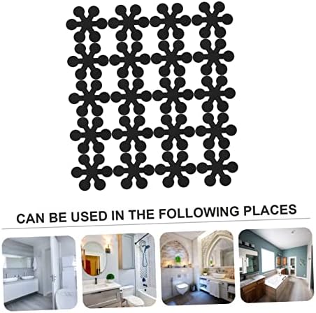 Ciieeo 20pcs Non-Slip Bath Stickers Waterproof Safety Adhesive Sticks Black