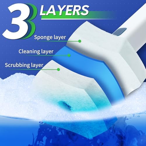 BOOMJOY Toilet Brush Set with 15 Refills and Holder 1