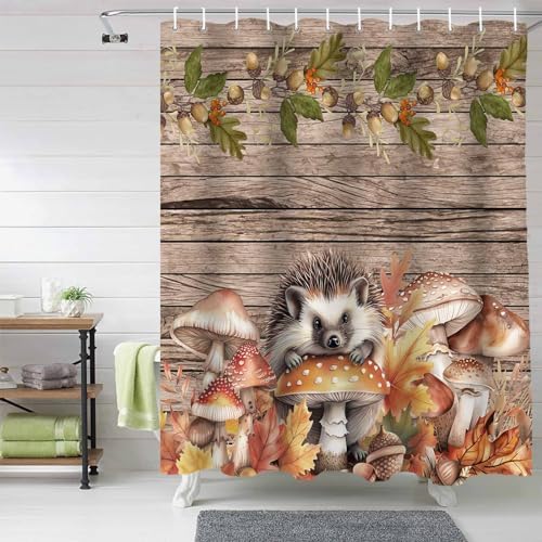 Funnywall88 72x72 Inch Waterproof Shower Curtain Set with 12 Hooks