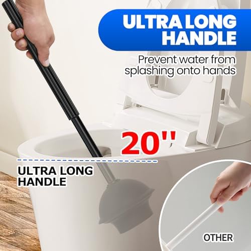 Denvlex 2Pack 2 in 1 Toilet Brush and Plunger Set