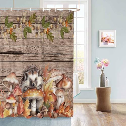 Funnywall88 72x72 Inch Waterproof Shower Curtain Set with 12 Hooks
