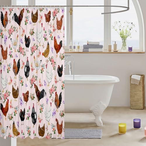 Feelyou 72x78 Inch Cute Animals Shower Curtain Set