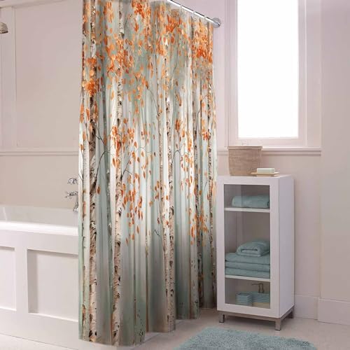 Funnywall88 72 Inch Waterproof Shower Curtain Set with 12 Hooks