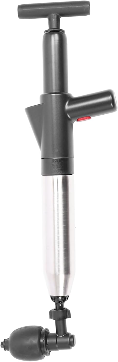 Dpofirs Toilet Plunger with Stainless Steel Handle and Air Pump