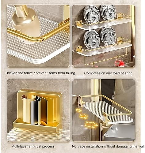 BAHELS Floating Wall Mounted Shower Caddy Shelf 30cm