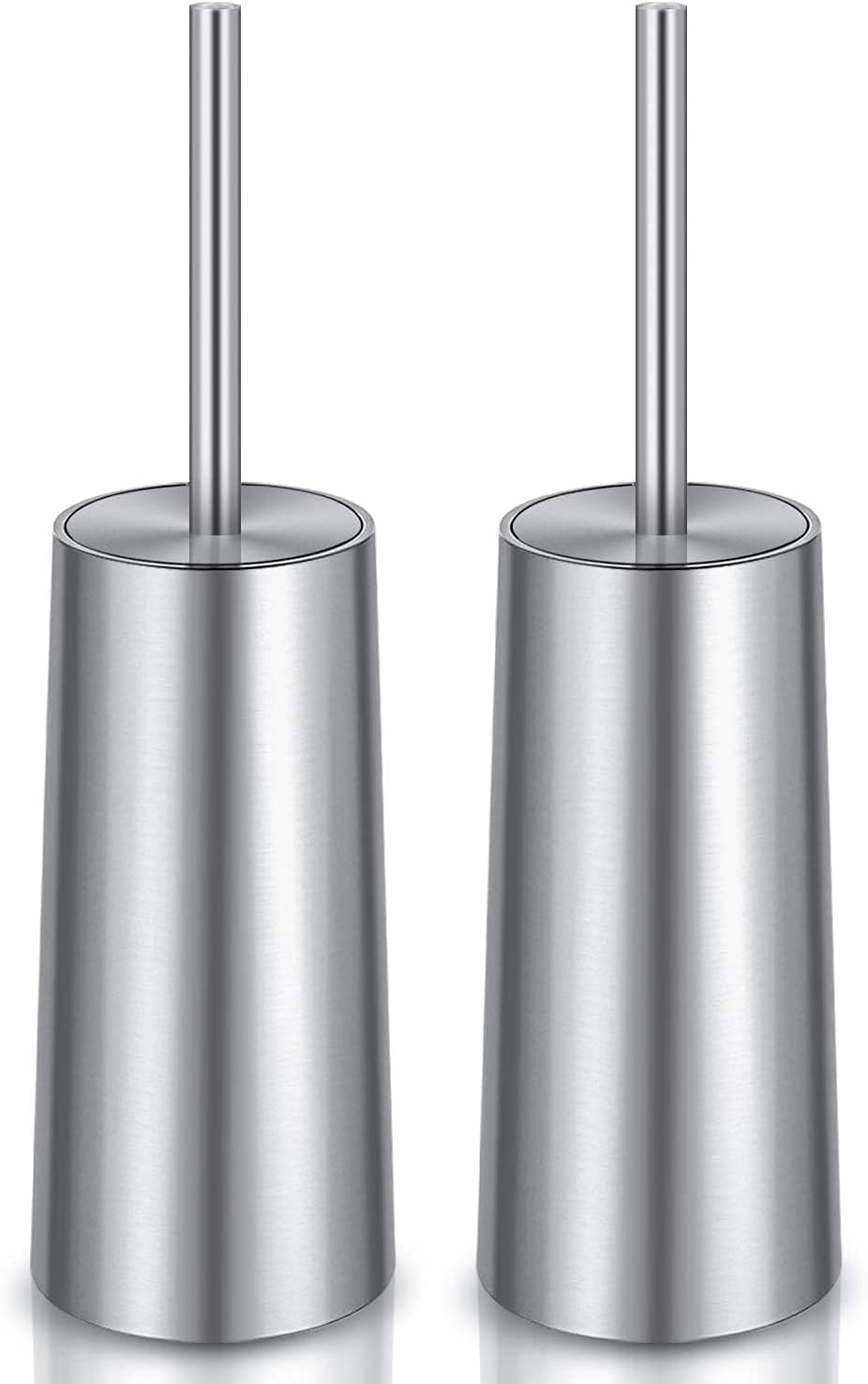 Wsedor 2 Pack Toilet Brush with Stainless Steel Handle
