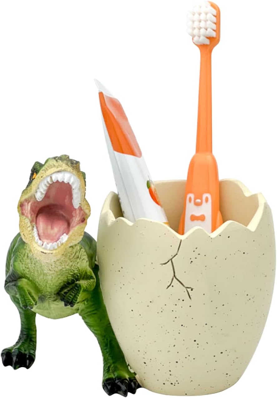 FlidRunest Dinosaur Toothbrush Holder - Green 1