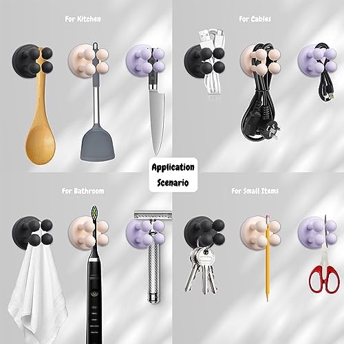 8Pcs Silicone Toothbrush Holders No Drilling Self Adhesive