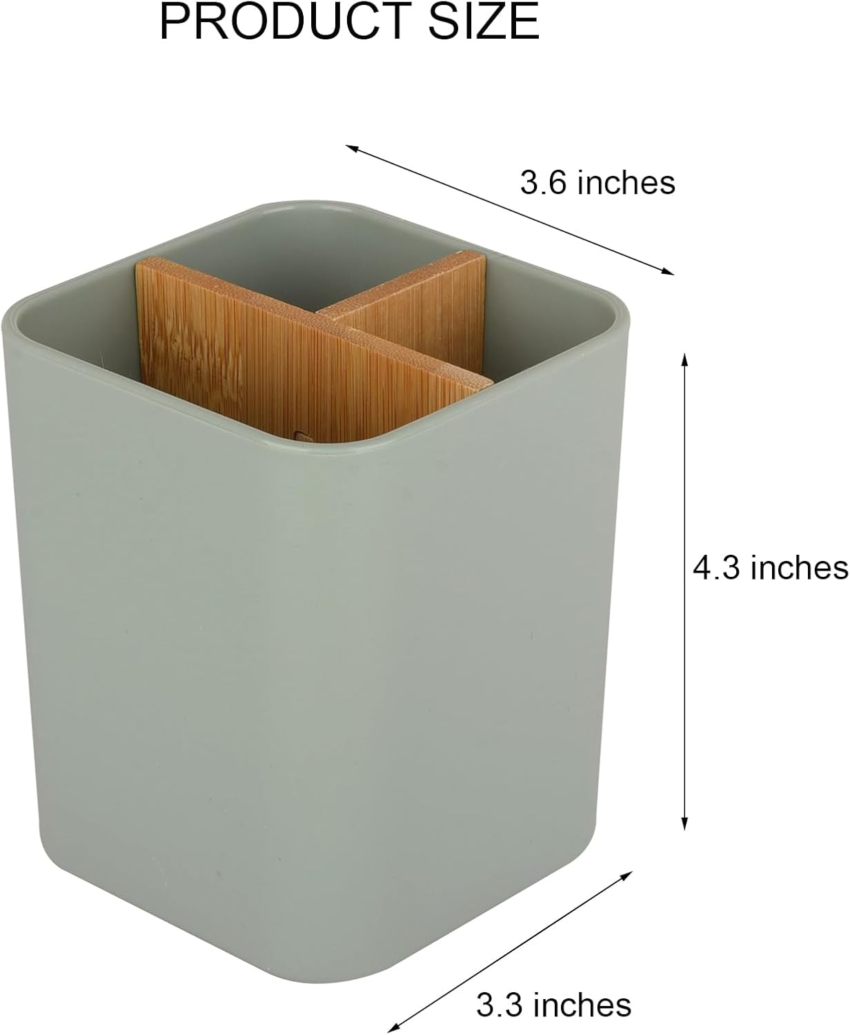 Bamboo Toothbrush Holder with 3 Slots - Green