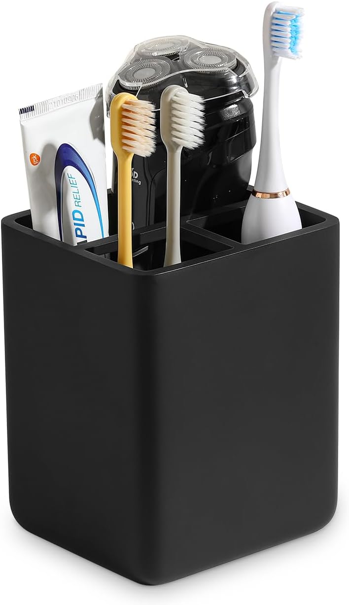 Luxspire 3 Slots Toothbrush Holder Matte Black