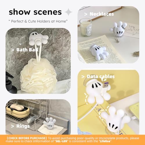 Cute Hanging Toothbrush Holder with Suction Hooks and Sticky Pads