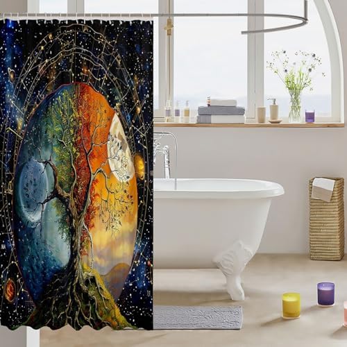 Feelyou Tree of Life Bath Curtain Set 72x78 for Kids