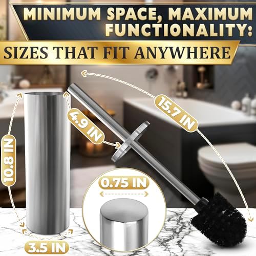 Novsix Stainless Steel Toilet Brush and Holder Set