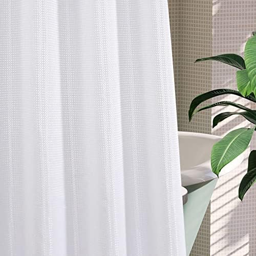 MitoVilla White Waffle Shower Curtain 36x74