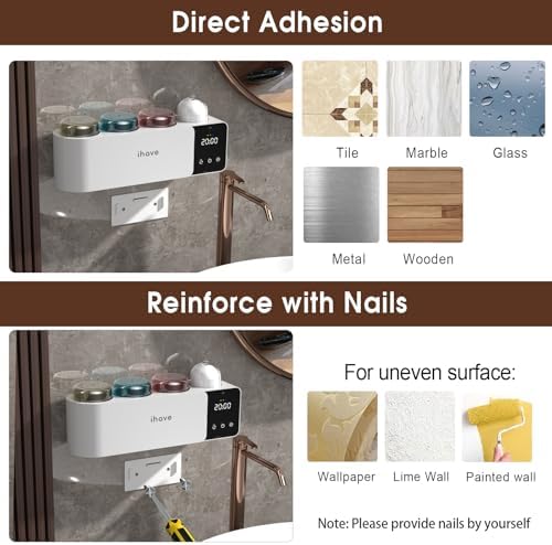 iHave UV Toothbrush Sanitizer and Holder with Aromatherapy and Night Light