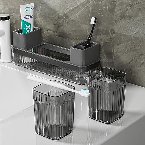 Vowupt Toothbrush Holder Set 2 Cups Organizer