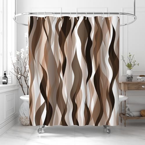 ChloropLastid Brown Modern Boho Shower Curtain