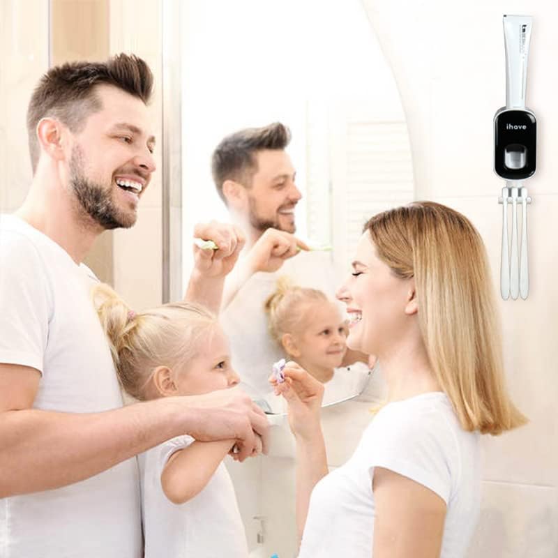 iHave Toothbrush Holder with Dispenser - Easy Mount Sturdy and Stylish