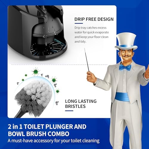 MRSIGA Toilet Plunger and Bowl Brush Set 1