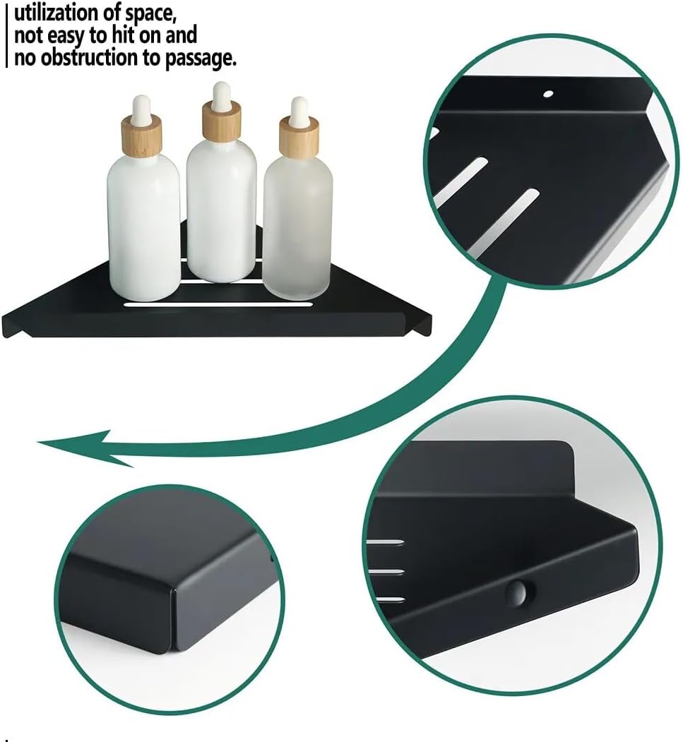 BAHELS Corner Shower Caddy Black Wall Mounted Rack