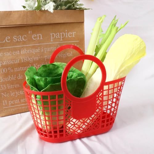 1PCS Durable Hollow Storage Basket for Kitchen and Shower Yellow