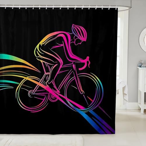 Feelyou Bicycle Rider Shower Curtain 72x84