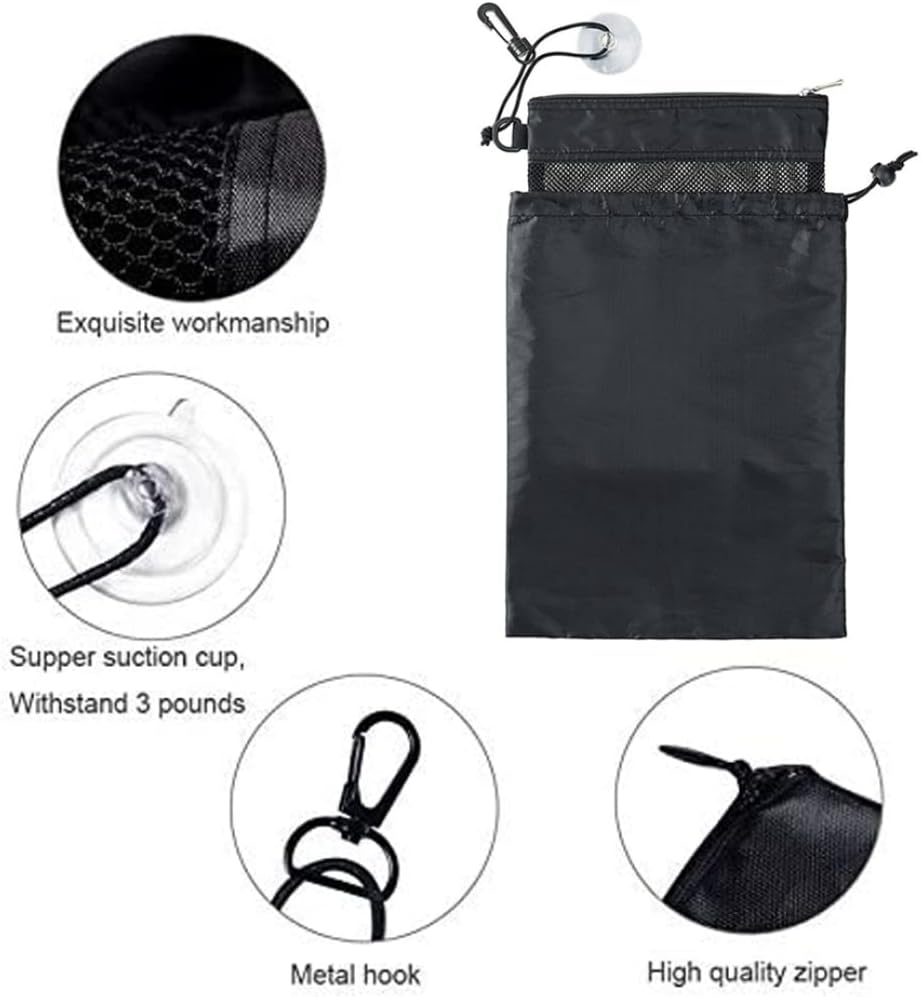 Shower Bag Tote with Zipper and Drawstring