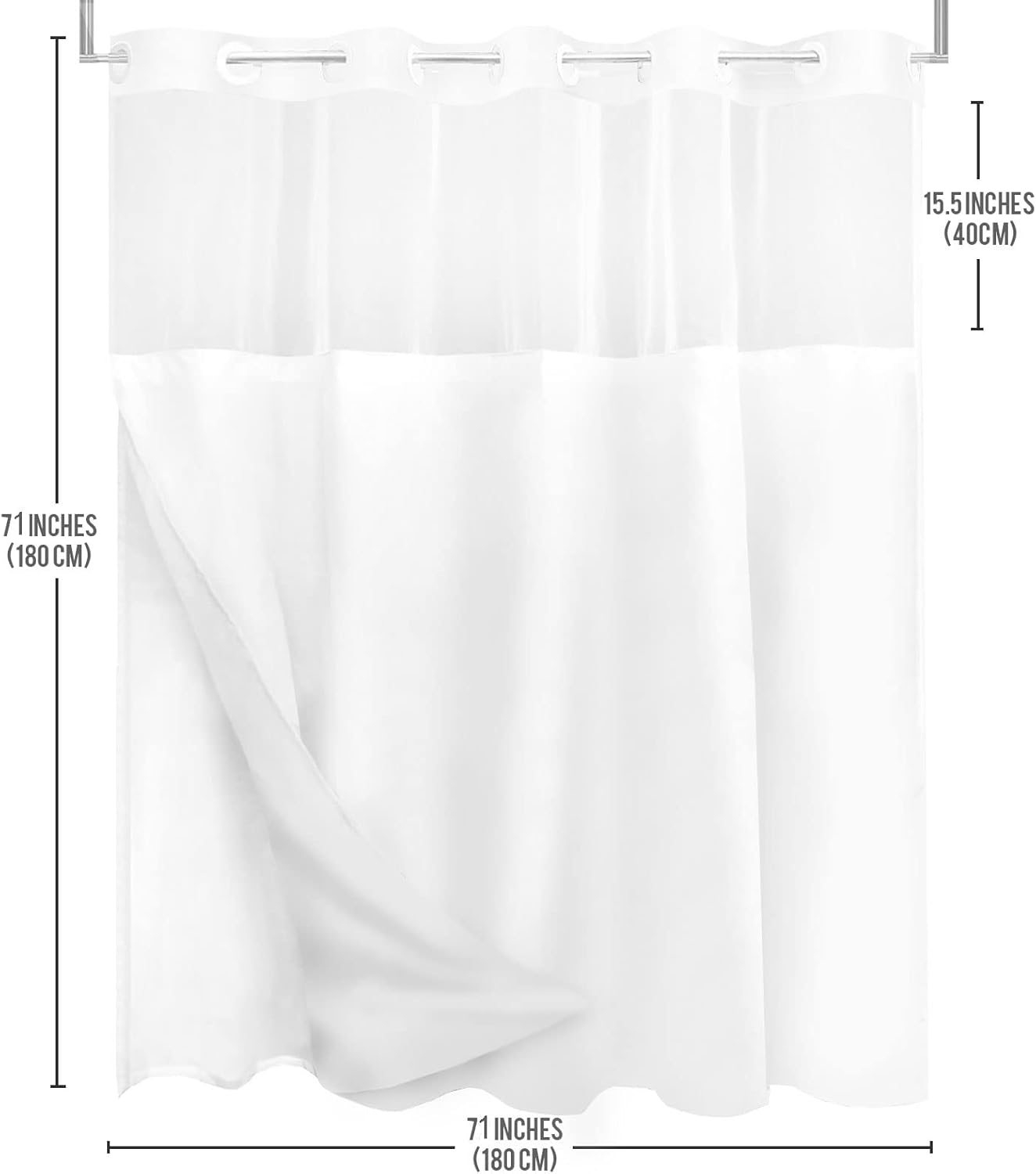 Tititex Abstract Curve Lines Snap-In Liner Shower Curtain