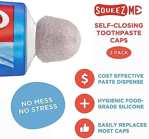 Chrome Cherry SqueezMe Self-Closing Toothpaste Caps Pack of 6