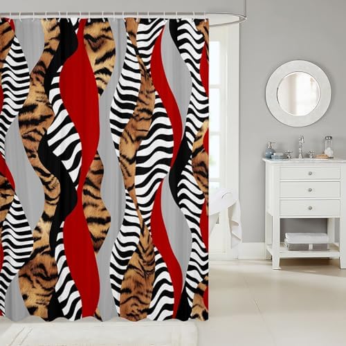 Feelyou Tiger Shower Curtain Set 72x84 Kids Design