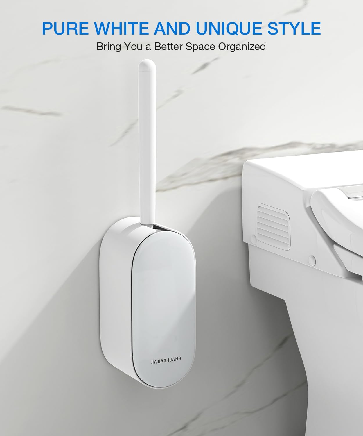 OSCIOSS Toilet Brush and Holder Set White