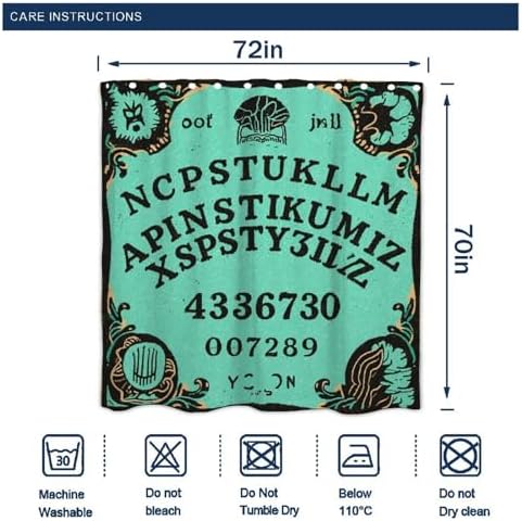 Magical Witchcraft Spirit Board Shower Curtain with 12 Hooks 72x72 Inch