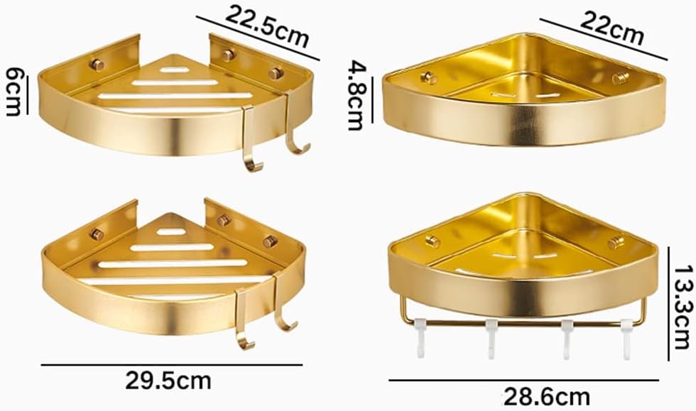 BAHELS Shower Caddy with Hooks Golden Triangle 1 Layer