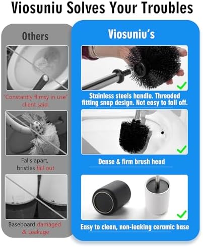 Viosuniu Ceramic Toilet Brush and Holder Set