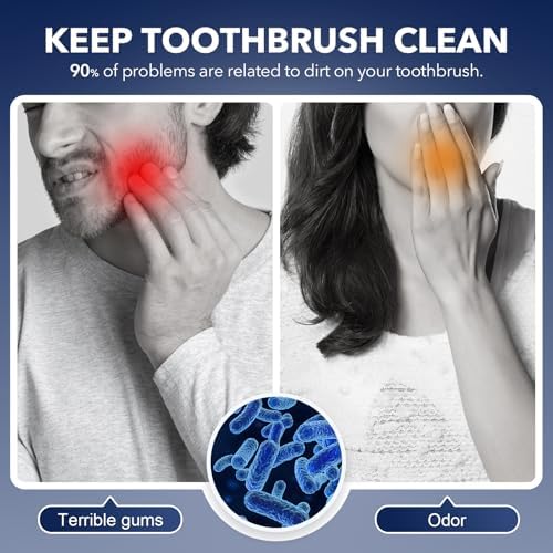 UV Toothbrush Cleaner Holder with Fan and Digital Display