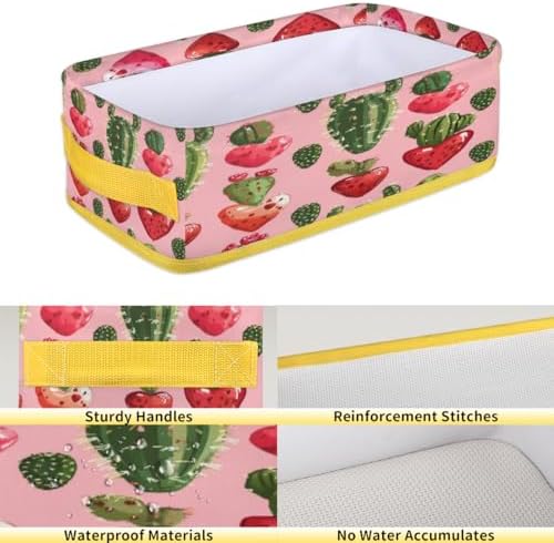 Cactus Valentines Day Toilet Paper Basket for Bathroom Storage
