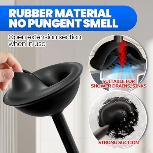 Denvlex 2Pack 2 in 1 Toilet Brush and Plunger Set