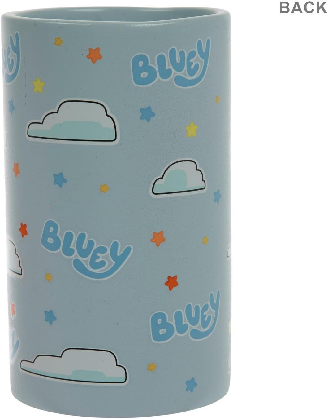 Bluey Kids Toothbrush Holder 5 inch Blue Resin