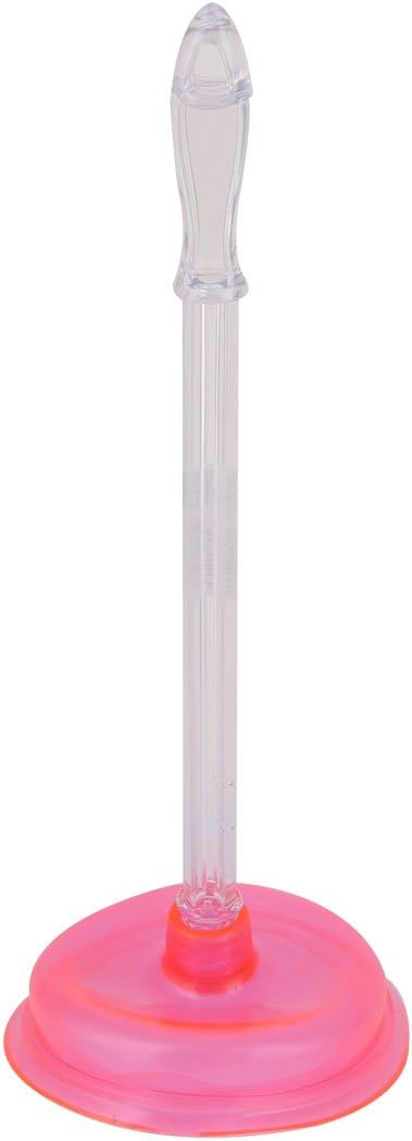 Uxcell Pink Plastic Handle Toilet Plunger