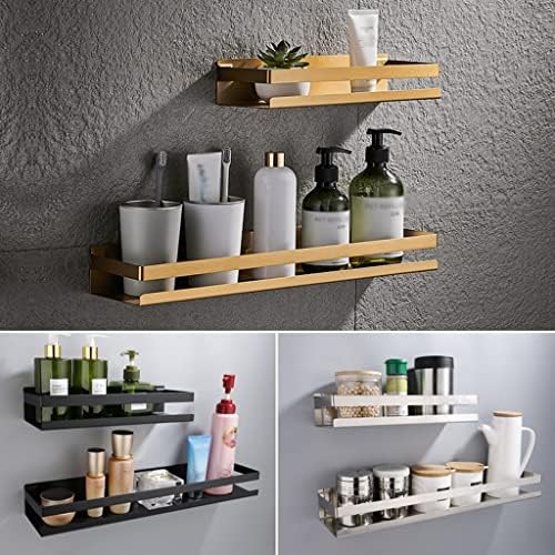 Modern Matte Black Shower Caddy with 20cm Shelves